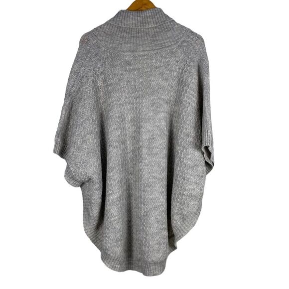 Bianca B Alpaca Mohair‎ Wool Blend Grey Cable Knit Poncho Size S/M NEW - Picture 7 of 13